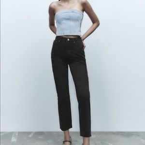 Zara straight leg black jeans